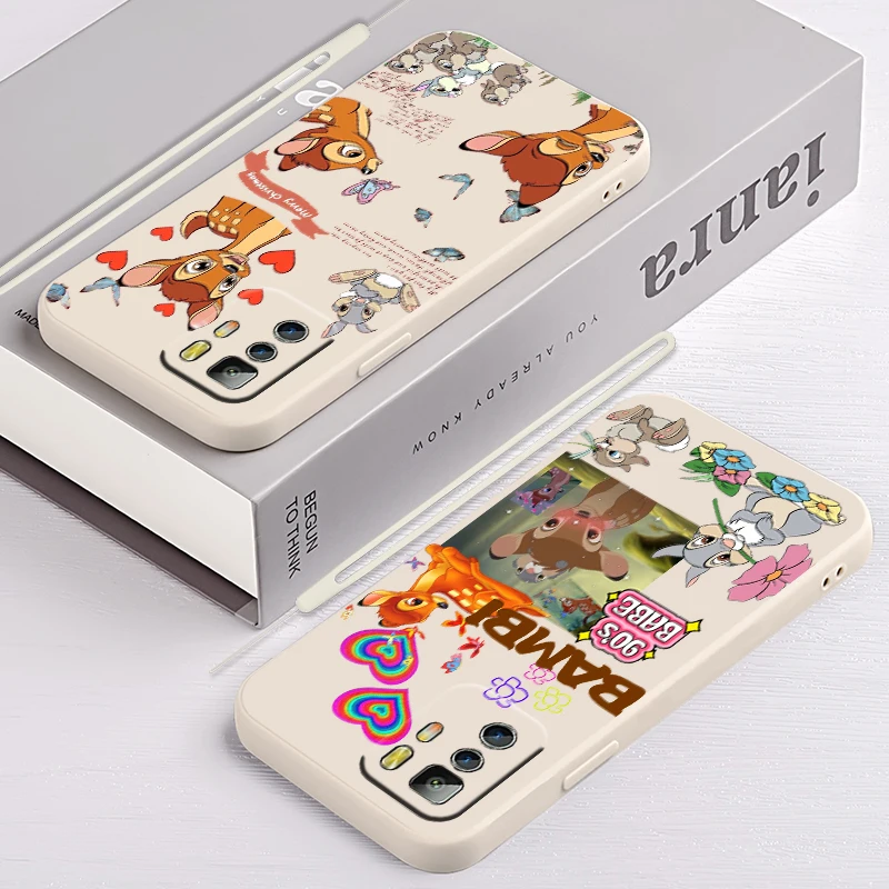 

Cartoon disney little deer Bambi Phone Case For Xiaomi Redmi Note 11 11S 11T 10S 10 9S 9T 9 8T 8 Pro Plus 5G Liquid Rope Cover