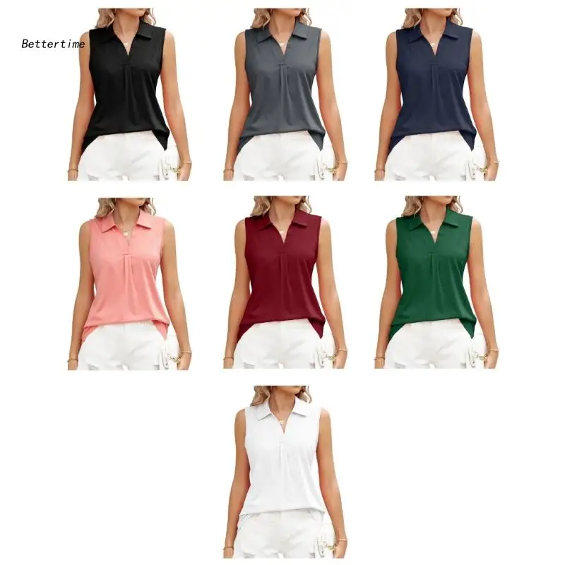 

Женская рубашка с V-образным вырезом, без рукавов