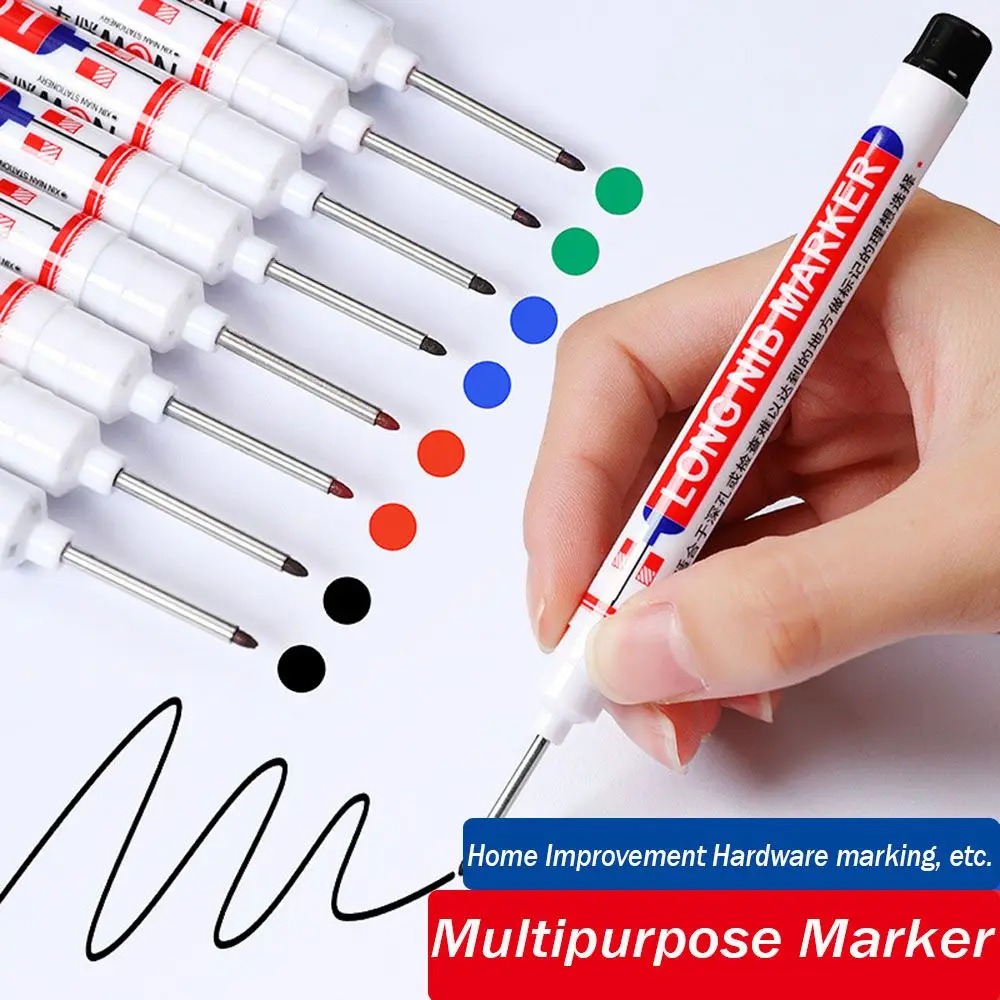 

1/3Pcs 20mm Long Head Markers Marker Pen Quick-drying Deep Hole Marker Multifunction Metal Glass Depth Hareware Processing