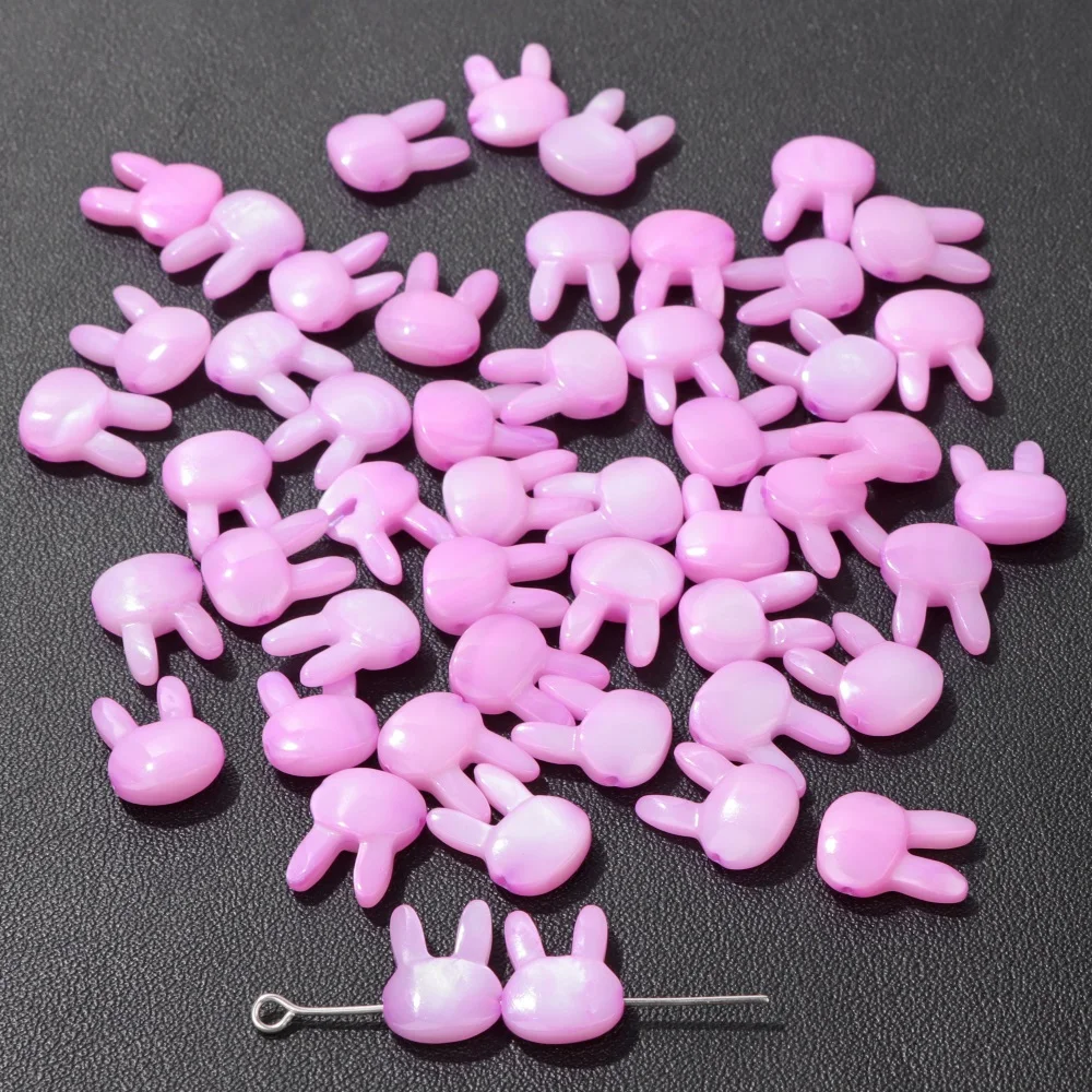 10x12 мм Милые кролики натуральные раковины мягкие бусины порошок голубая