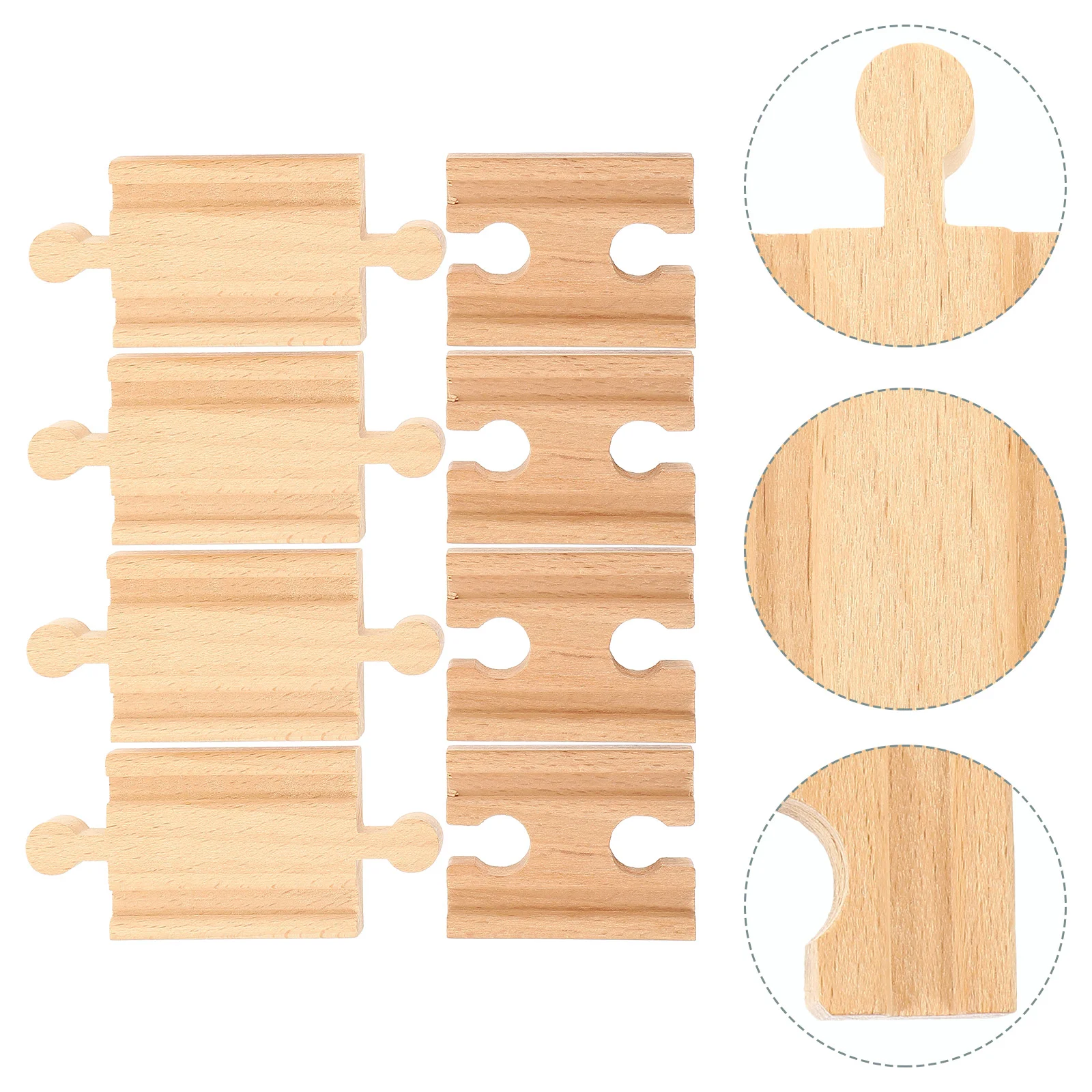 

8 Pcs Train Track Accessories Kids Wooden Toy Trains Woody Replacement Parts Railway Playthings