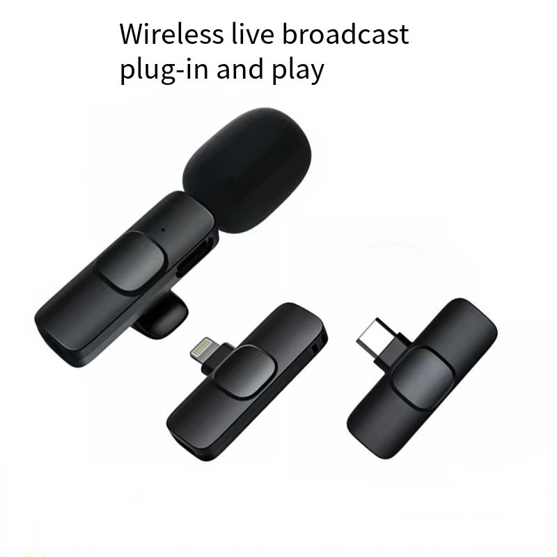 

Wireless Lavalier Microphone Portable Outdoor Live Audio Video Recording Mini Microphone for IPhone Android micro Professional