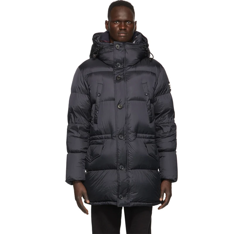

Мужской зимний пуховик средней длины, новинка 2022, толстая брендовая стеганая куртка выше колена, мужская зимняя куртка