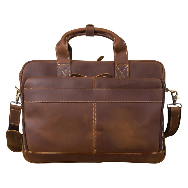 

Casual Genuine Leather Messenger Bag Leather Men Shoulder Bag Crossbody Bag Sling Leisure Tote Briefcase Business Handbag 6913