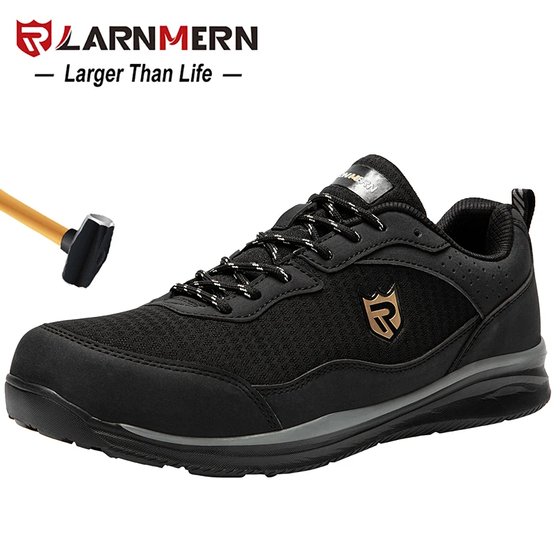 

LARNMERN Men's Steel Toe Work Safety Shoes Anti-smashing Anti-puncture Non-slip Shock-proof Lightweight Construction Sneaker