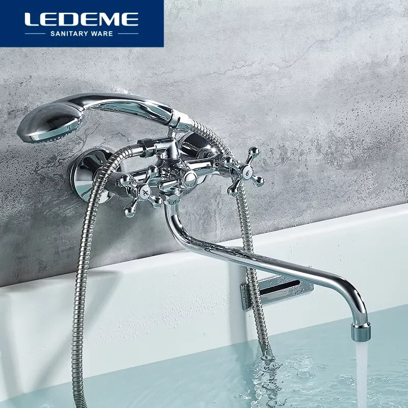 

Bathtub Faucet Bathroom Wall Mount Bathtub Mixer Bath Mixer Sink Faucet Taps Waterfall Double Handle Faucet L2508