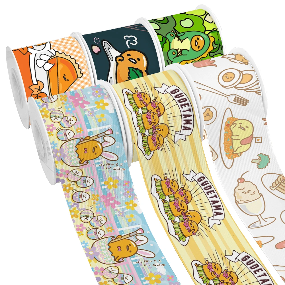 Японская мультяшная корсажная лента с желтым желтком и рисунком гудетамы 5 ярдов