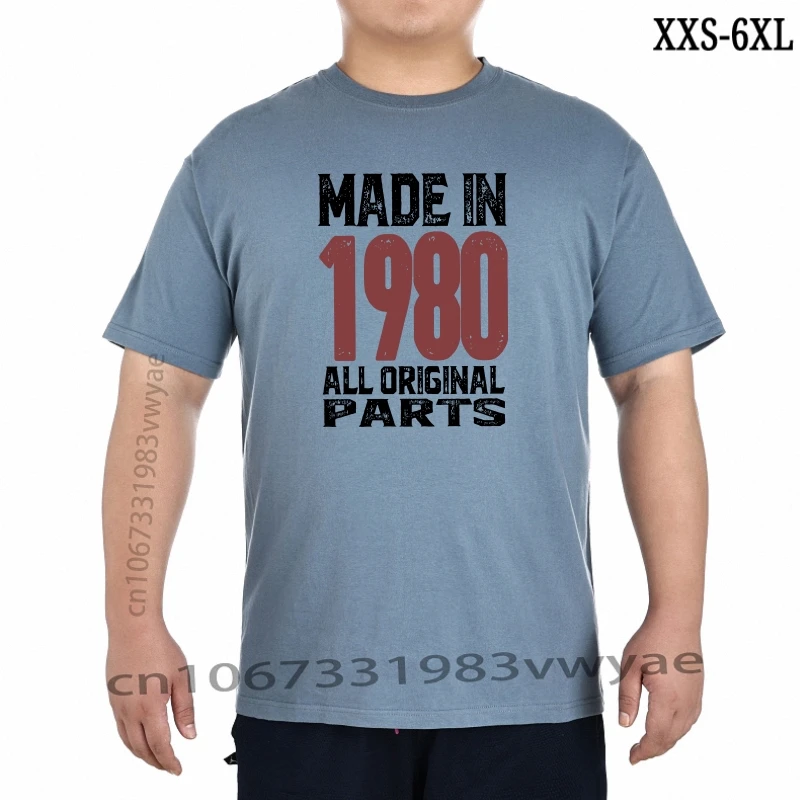 

Made In 1980 Birthday TShirt Men Legend Celebration Anniversary Novelty 100% Cotton Tees Crew Neck Short Sleeve T Shirt XXS-6XL
