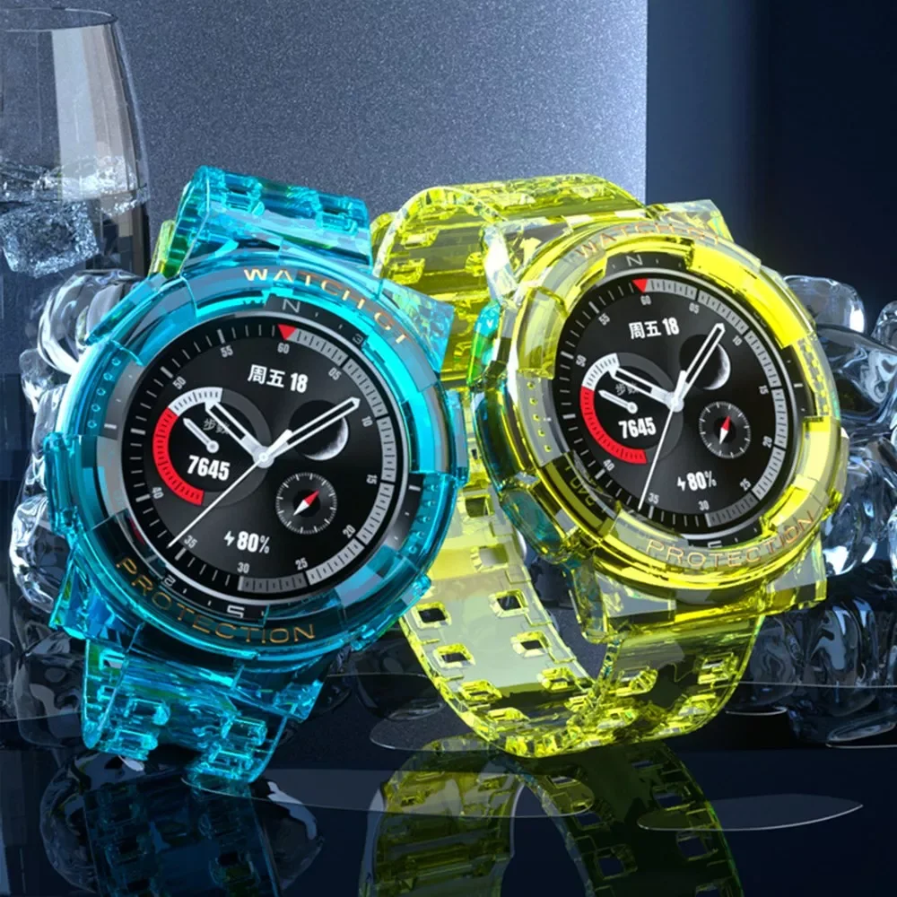 

For Huawei GT2 E GT 2E Magi2 42MM 46MM Colorful Transparent Silicone Wristband For Huawei GT2E Magi 2 Watch Band Bracelet