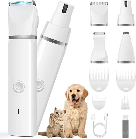 Atuban cães Clippers Kit de cabelo de cabelos Clipper-Low Ruído Pata Pata-Pata-Cordão Sem Crecor de unhas Shaver para gatos e outros animais de estimação