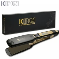 kipozi professional hair straightener steam flat iron with 1 75 inch wide lcd display black ceramic vapor hair styling hair iron