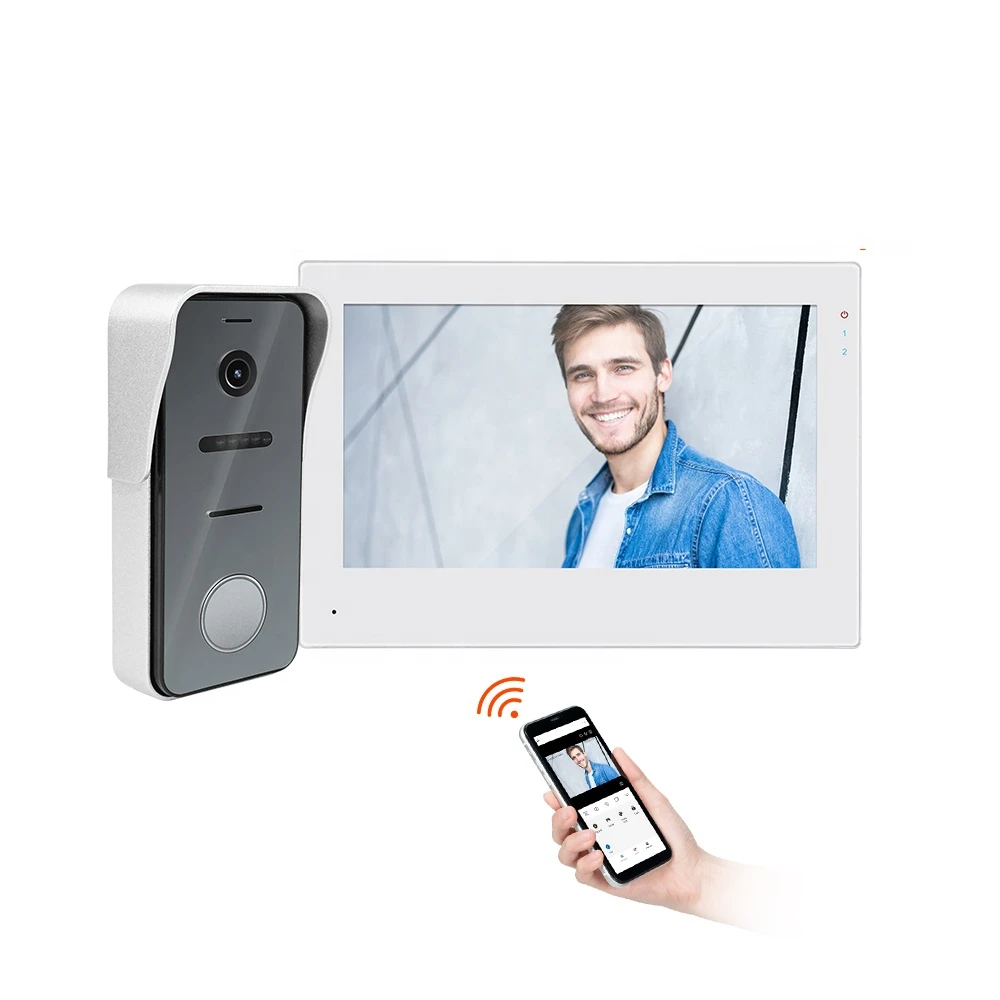 

7 Inch Apartment Video Intercom System 2 Wire Video Door Phone 1080P Camera Smart Video Doorbell