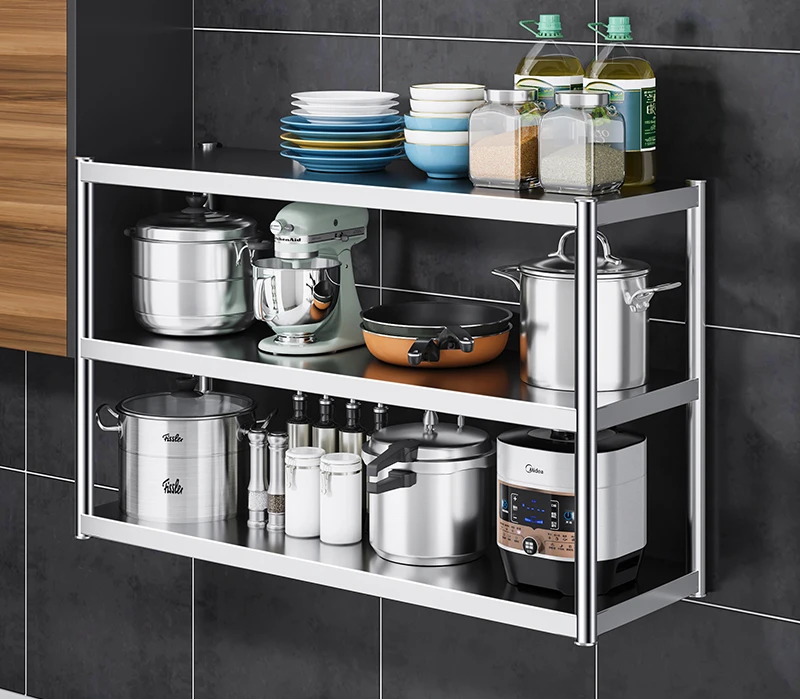 Настенные полки из нержавеющей стали 304 кухонные настенные вешалки для