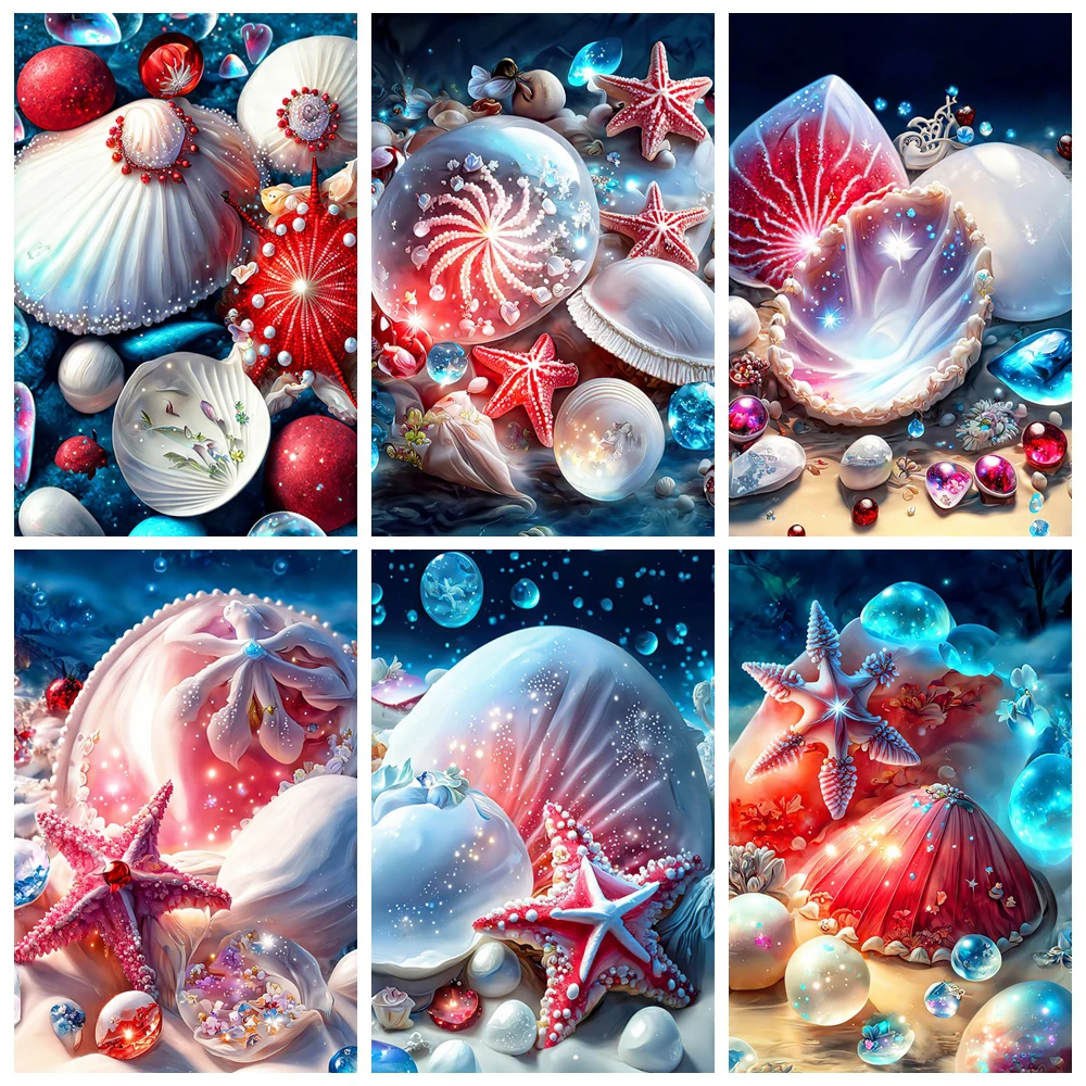 

Алмазная живопись, картина 5D «сделай сам» с морскими звездами, ракушками, пейзажами, вышивка крестиком, продажа предметов для украшения стен и интерьера