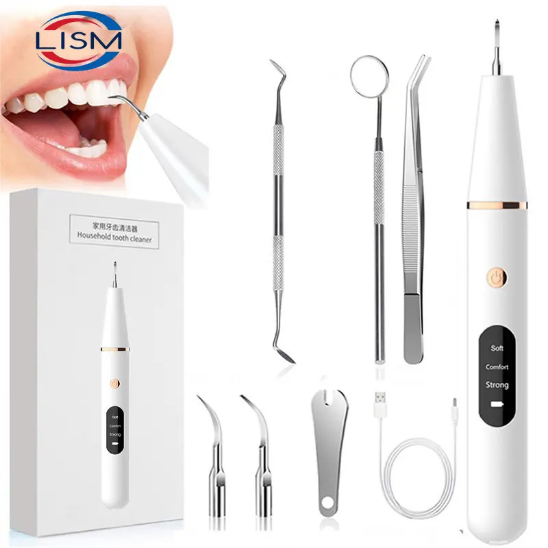 

Electric Sonic Dental Calculus Scaler Oral Teeth Tartar Remover Plaque Stains Cleaner Removal Teeth Whitening Portable with LED