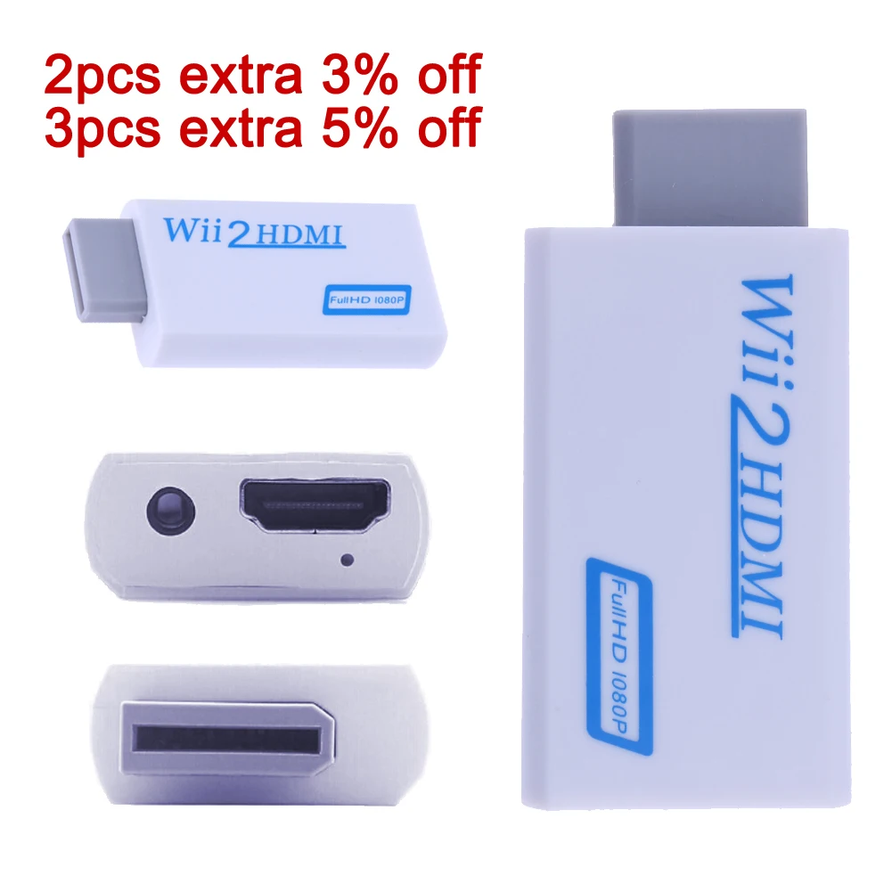 Адаптер Wii в HDMI-совместимый с поддержкой аудио 720P 1080P 3 5 мм для HDTV 2hdmi-совместимый
