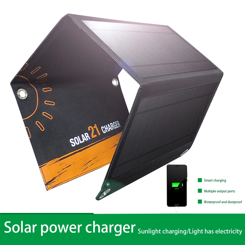 

Панель с солнечной батареей и USB-зарядкой для кемпинга, пешего туризма, портативное водонепроницаемое зарядное устройство, 3 листа, портатив...