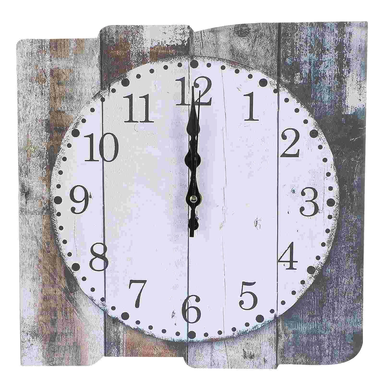 

Wall Clock Clocks Bathroom Rustic Retro Silent Quiet Room Living Kitchen Country Vintage Operated Farmhouse Round Decorative