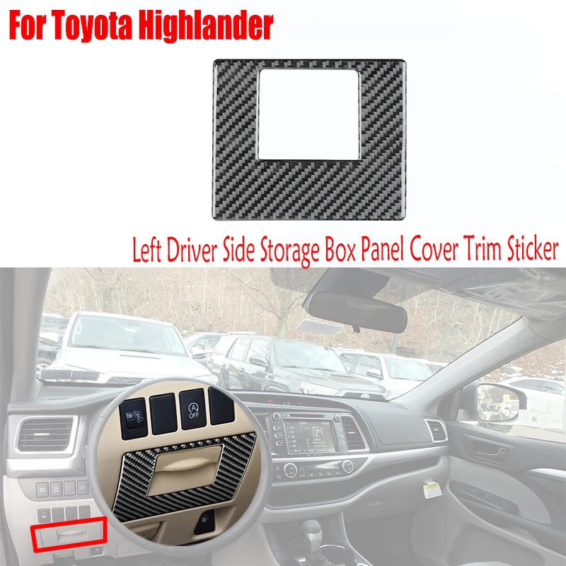 

Автомобильные аксессуары из настоящего углеродного волокна для Toyota Highlander 2014-2019, детали интерьера, боковой короб для хранения, наклейка на п...