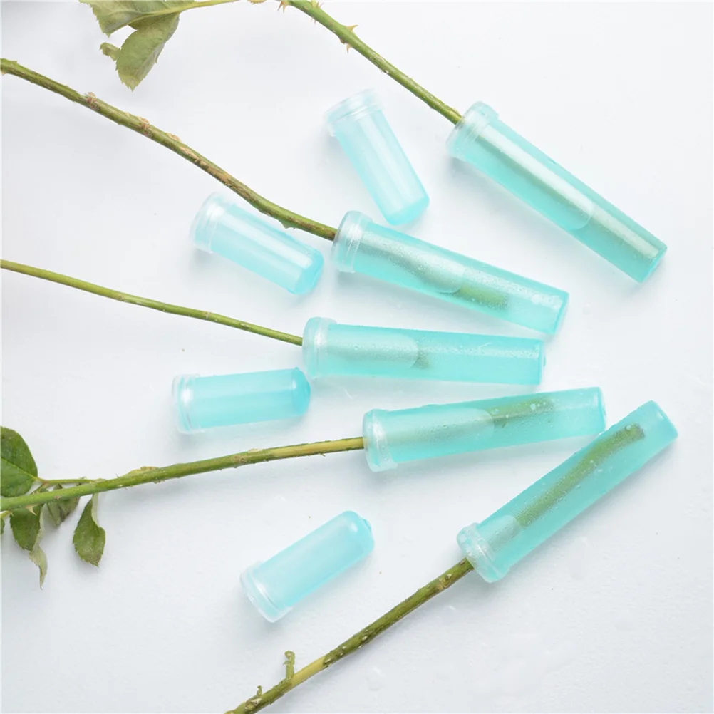 

200 PCS Nutrition Culture Water Floral Tube Vials Caps Bagged Clear Vase