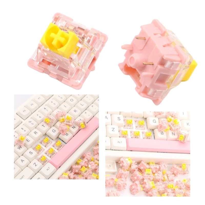 

5Pins Linear SwitchFor Mechanical Keyboard Linear Emerald Yellow Switches Dustproof 10PCS P9JB