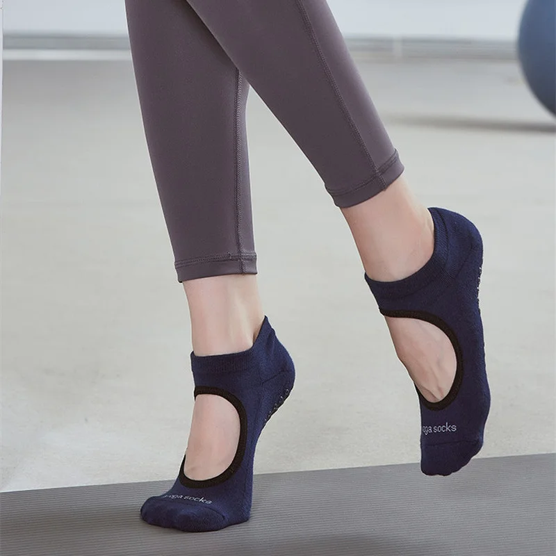 

1 Pair Women Yoga Socks Silicone Non-slip Pilates Ballet Socks High Quality Cotton Backless Breathable Dance Sports Socks Women