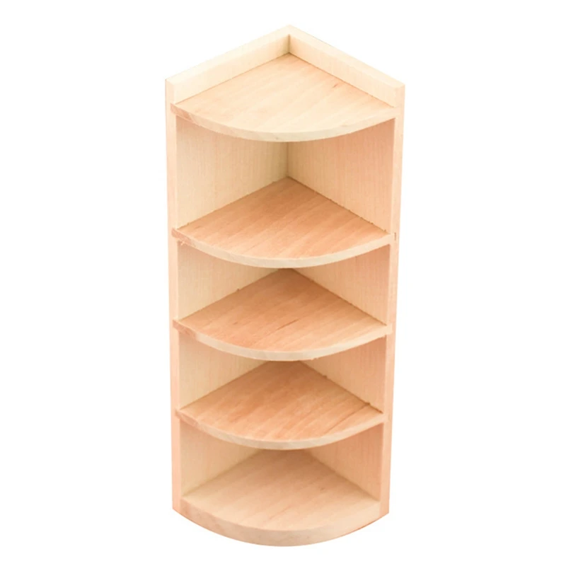 

1/12 Dollhouse Miniature Wooden Multi Layer Storage Corner Cabinet Model For Dollhouse Decoration Accessories