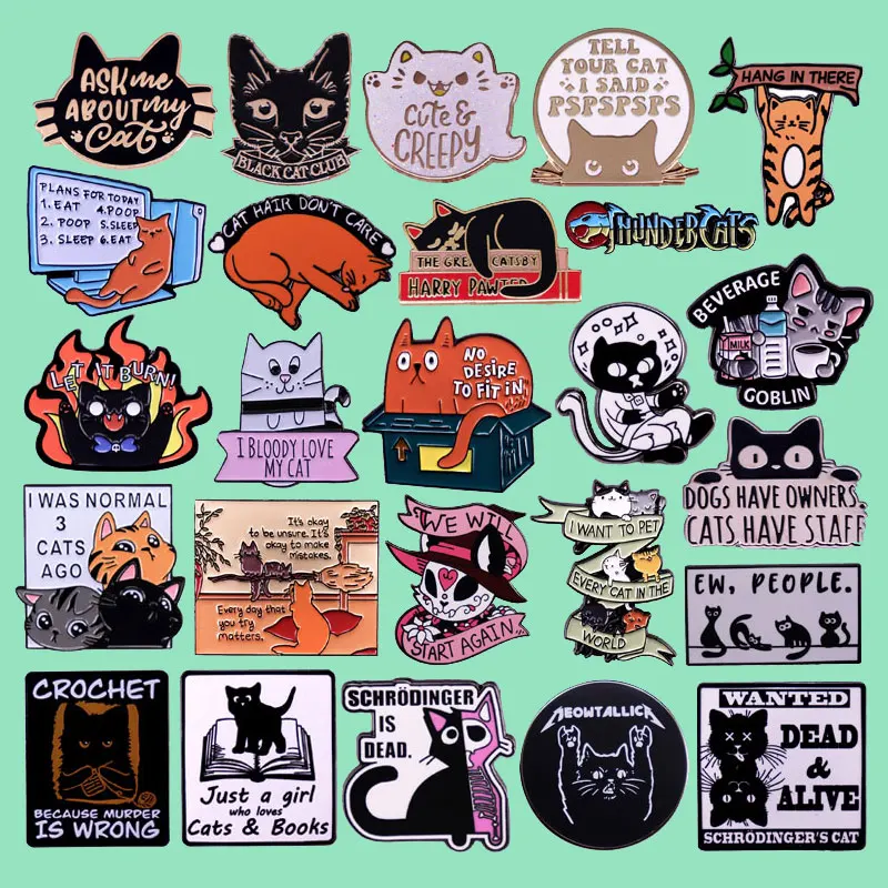 Креативная металлическая брошь с изображением животного и кота индивидуальный