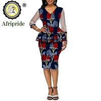 2022 african bodycon dresses for women v neck print dress half sleeve knee length dress dashiki ankara formal afripride s1925066