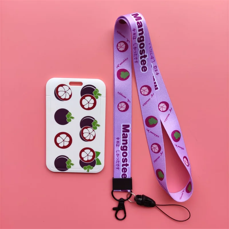 

Mangosteen Style Name Credit Card ID Holder Student Women Travel Card Cover Badge Gift Accessories Work Name Card Holder