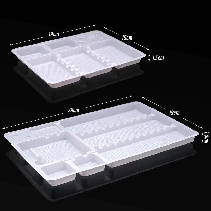 

5pcs Dental Disposable Oral Package Segregated Placed Trays Plastic Dentist Tray Large/Small for Choose