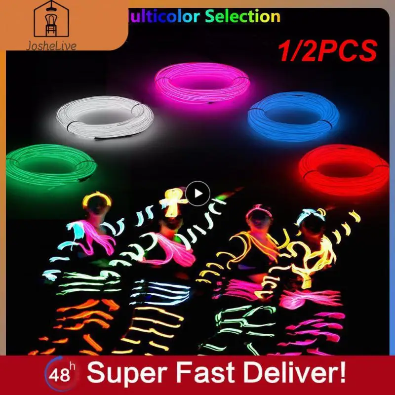 

1/2 шт., неоновый кабель холодной флюоресцентной подсветки