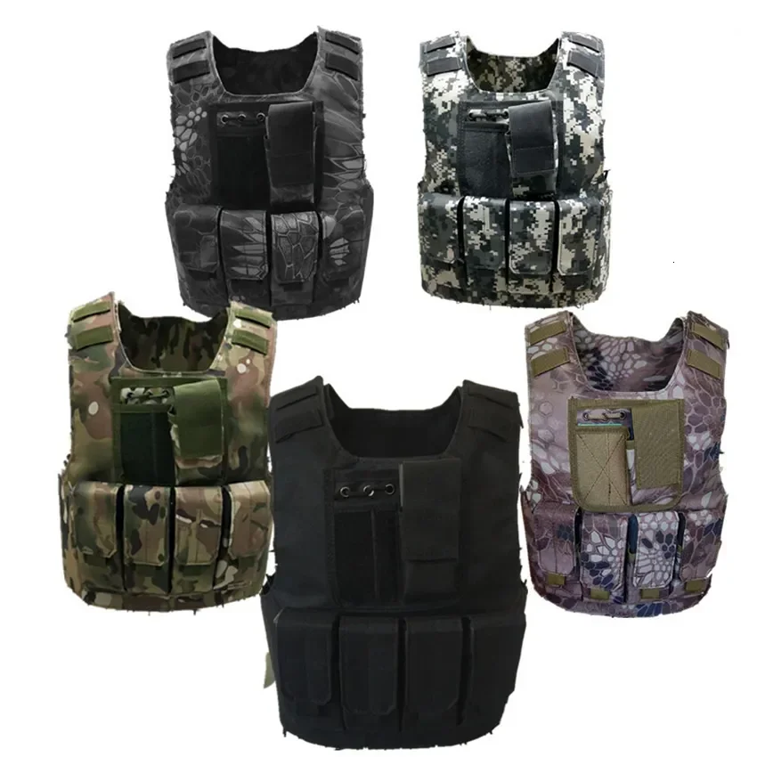 

Army Boys Vest Soldier Special Forces Bulletproof Combat Military Equipment Tactical Armor Camouflage Tops Uniform Kids