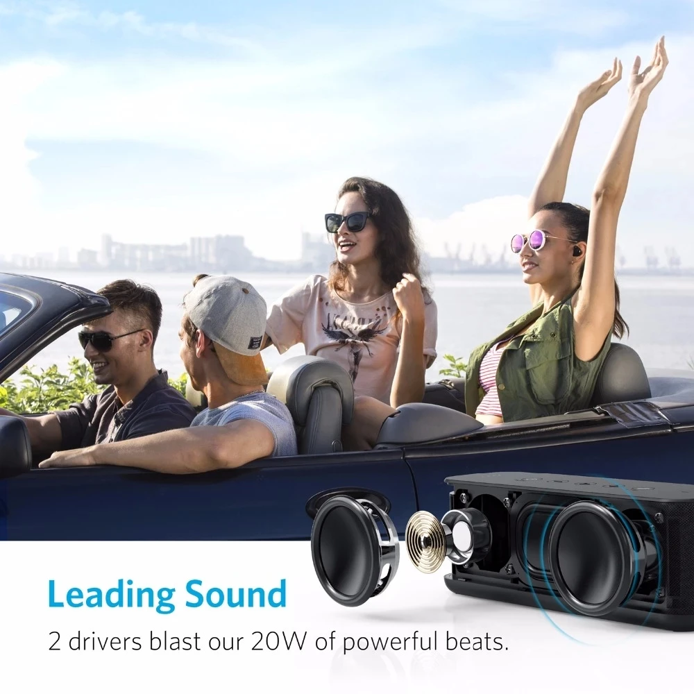 Портативная колонка Anker Soundcore Boost BT с хорошобалансированным звуком BassUp временем