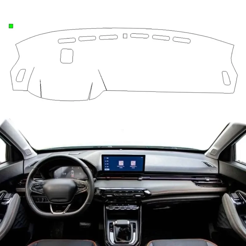 Фото Накладка на центральную консоль автомобиля Baojun RS3 2020-2022, темная, для интерьера №1