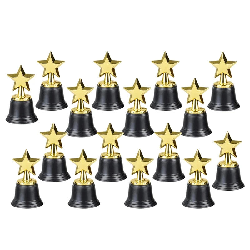 

16PCS Kids Plastic Gold Star Trophies,Golden Colored Award Trophy For Football,Soccer,Baseball,Carnival Prize,Party Gift