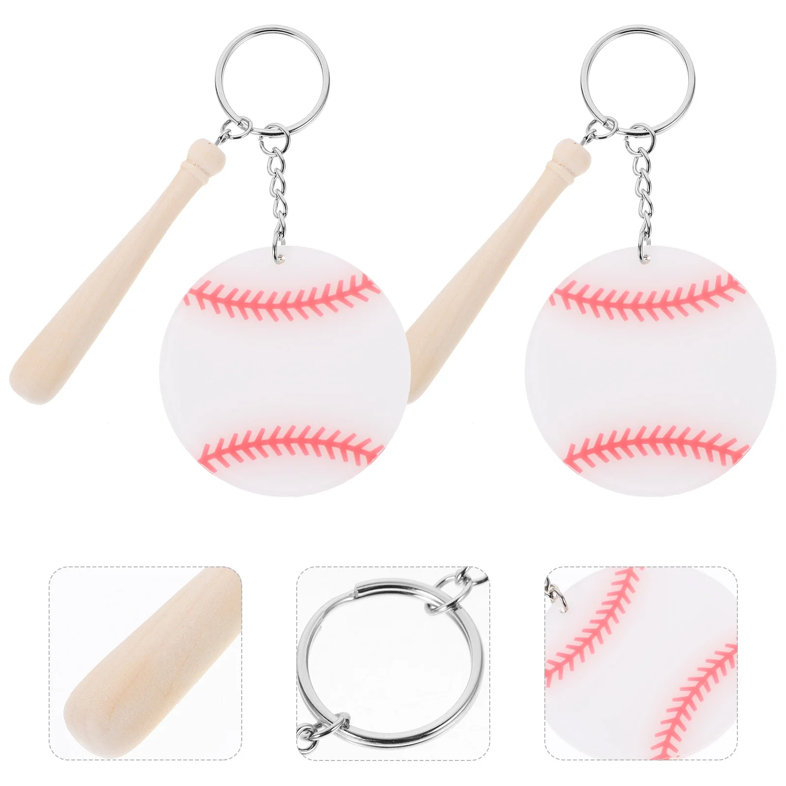 

18pcs Baseball Bat Key Chains Athletes Rewards Keychain Sports Party Keepsakes