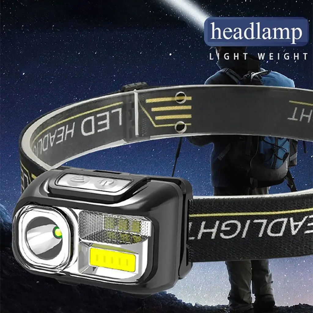 

COB Camping Light Portable Head Wear USB Chargeable Long Endurance Outdoor Light Headlamp LED Head Torch Flashlight