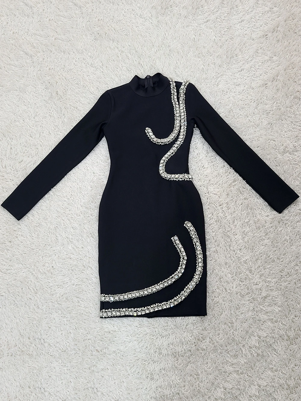 Modphy женское сексуальное мини-бандажное платье знаменитостей с длинным рукавом и