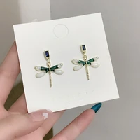 koudoun new zircon earrings charm dragonfly water drop earrings insect animal charm women fashion jewelry gift 2022