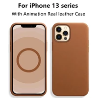 luxury leather original with box animation pop up window case for iphone 13 pro max 13mini for magsafing charging phone cover