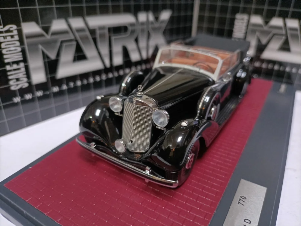 

Черная винтажная модель автомобиля Matrix 1:43 770D 1938, ограниченная серия, металлическая статическая модель автомобиля из смолы, игрушка в подарок