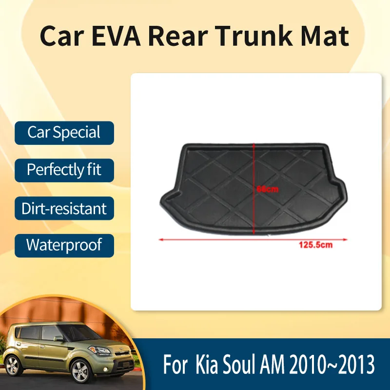 

Автомобильные коврики для заднего багажника Kia Soul AM 2010 2011 2012 2013, водонепроницаемый задний грузовой поднос, ковер, грязь, задний багажник, аксессуары для автомобиля
