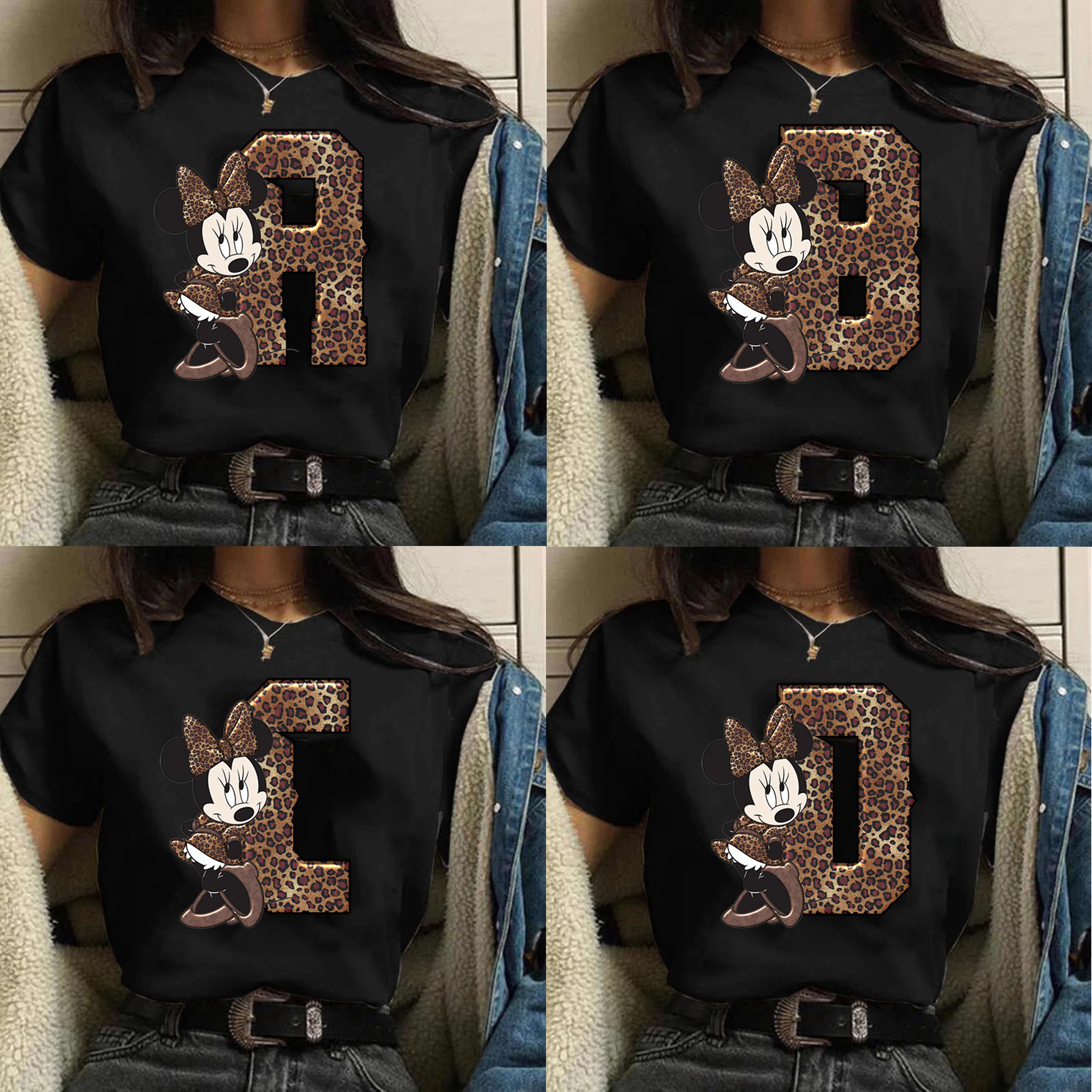 Женская футболка с коротким рукавом и надписью Черная |