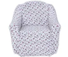 Чехол Принт на кресло без оборки, Цветы на Белом