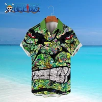 summer shirts for men 3d printing mens leisure anime shirt street social oversized 5xl clothing hawaiian blouse one piece luffy