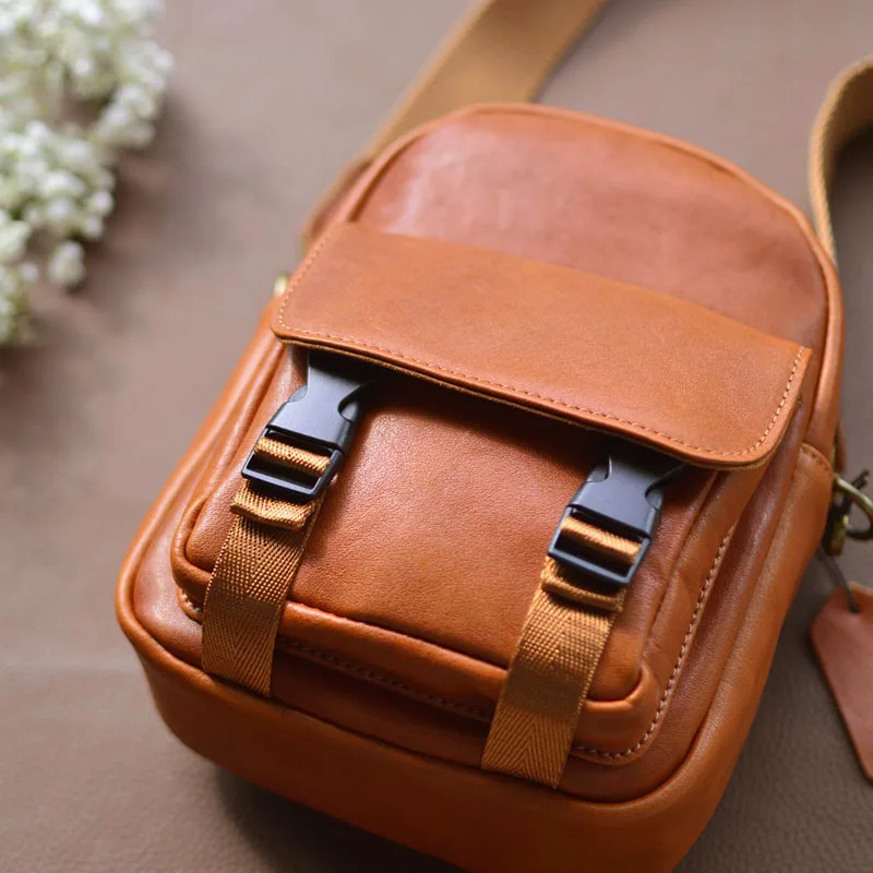 Мужской рюкзак ручной работы AETOO маленькая сумка через плечо из воловьей кожи