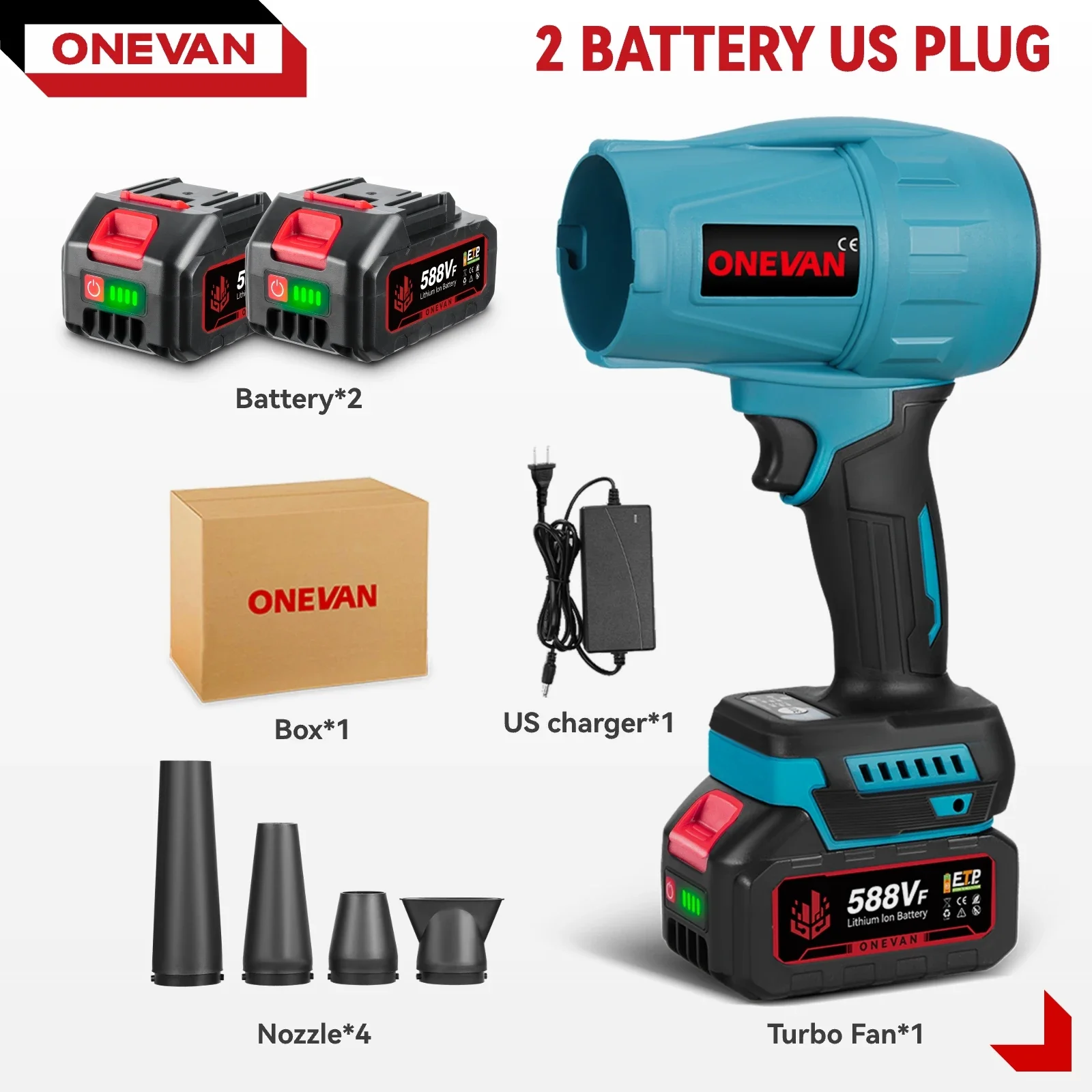 

Бесщеточный воздуходувка ONEVAN 3500 Вт