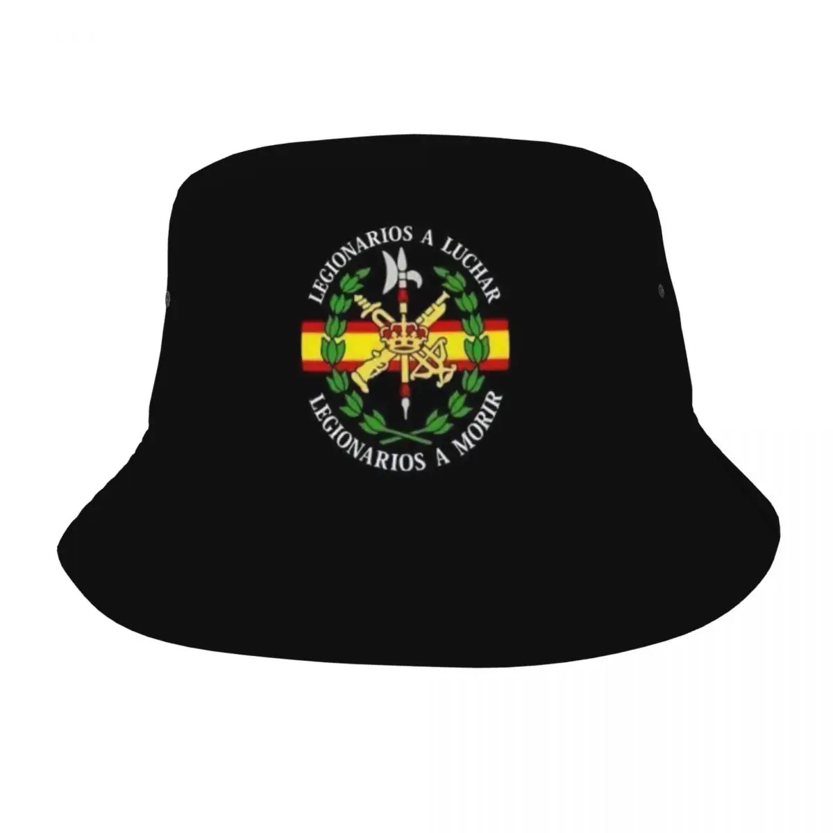 

Spanish Legion Bucket Hats for Men Women Print Coat of Arms of Spain Summer Beach Sun Coat of Arms of Spain Fisherman Cap