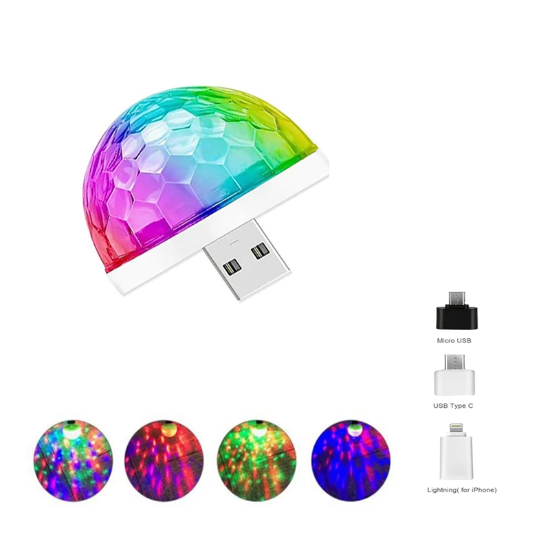 USB мини RGB телефон автомобильный портативный проектор сцсветильник Dj диско шар
